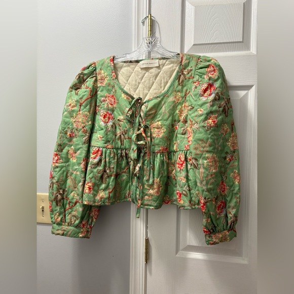 Loeffler Randall Donna Sage Floral Tie Jacket Size Medium - Picture 2 of 4